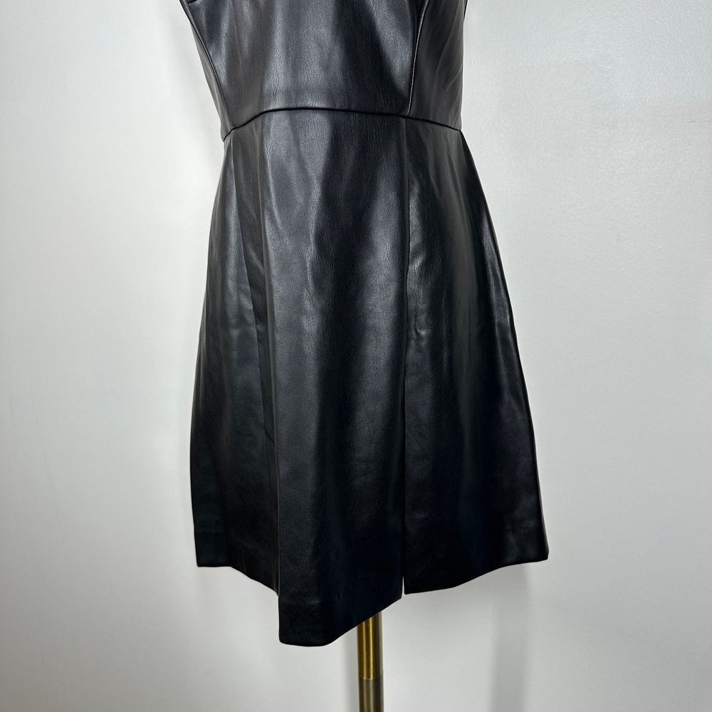 NWT Hutch Womens Faux Leather Strapless Sweetheart Mini Black Dress Size 10 - Picture 6 of 11